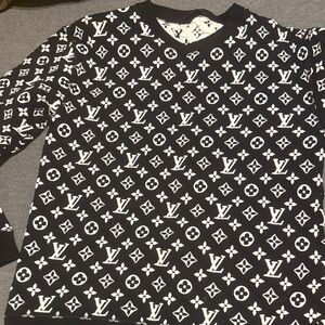 Louis Vuitton Black and White Crewneck Sweater